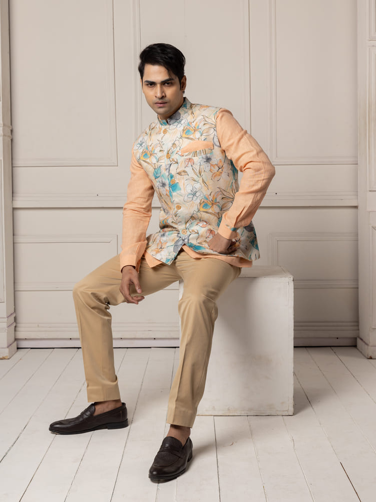 Peach & Summer Floral Jacket
