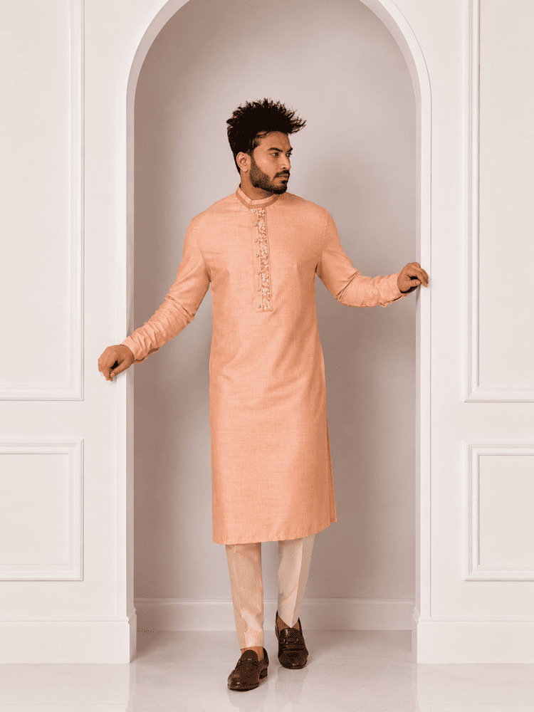 Pink Moti Work Kurta Set