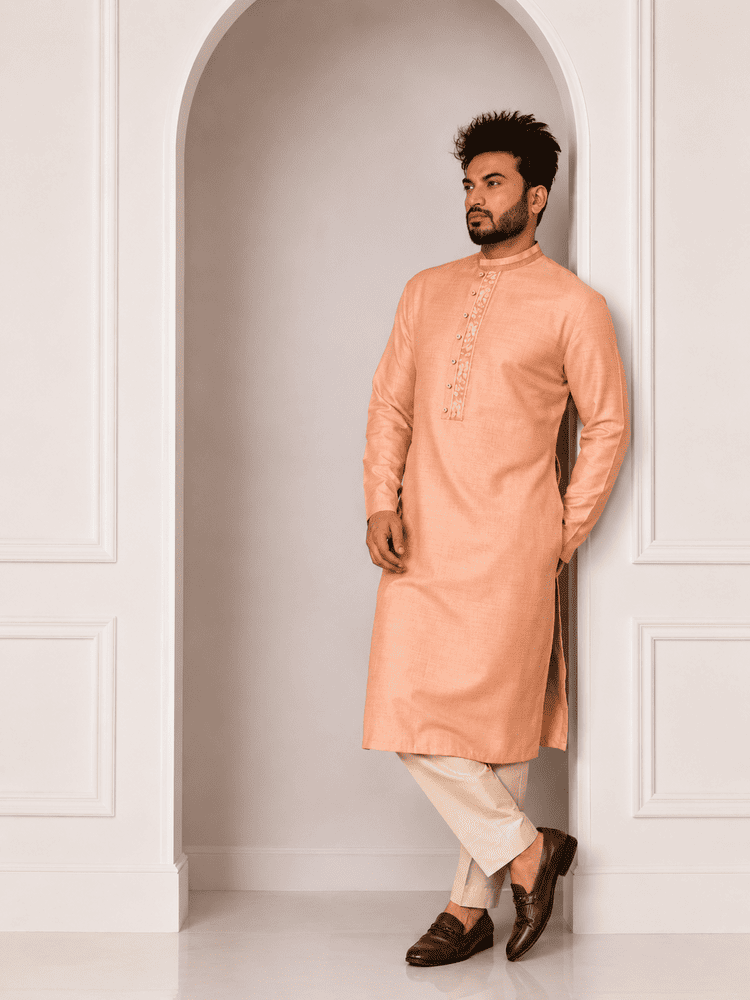 Pink Moti Work Kurta Set