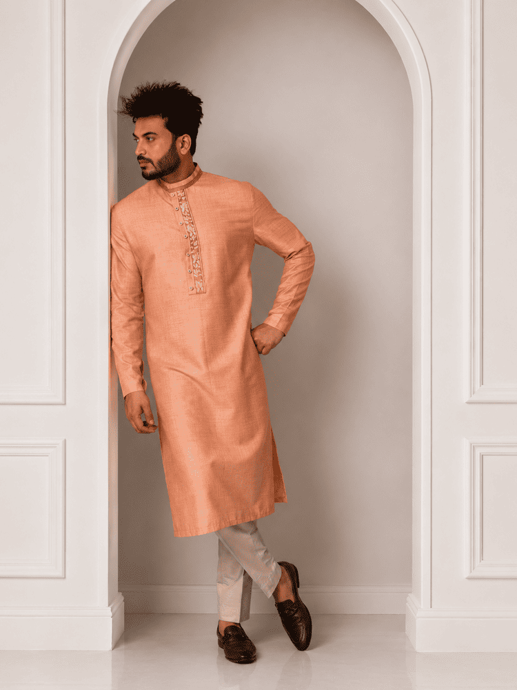Pink Moti Work Kurta Set