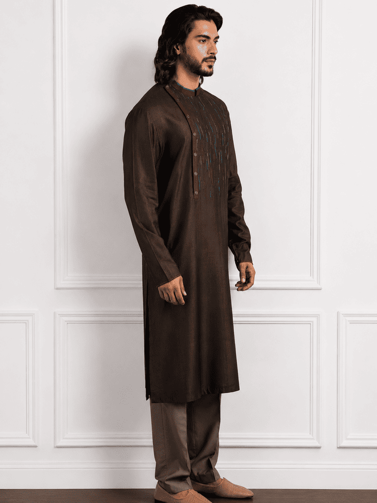 Dark Brown Kurta Set