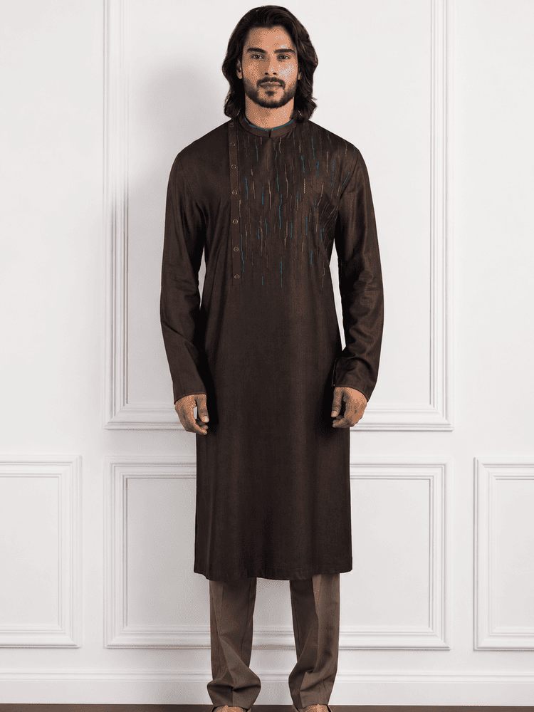 Dark Brown Kurta Set