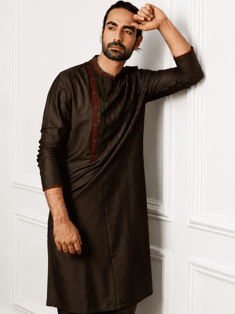 Dark Brown Kurta Set