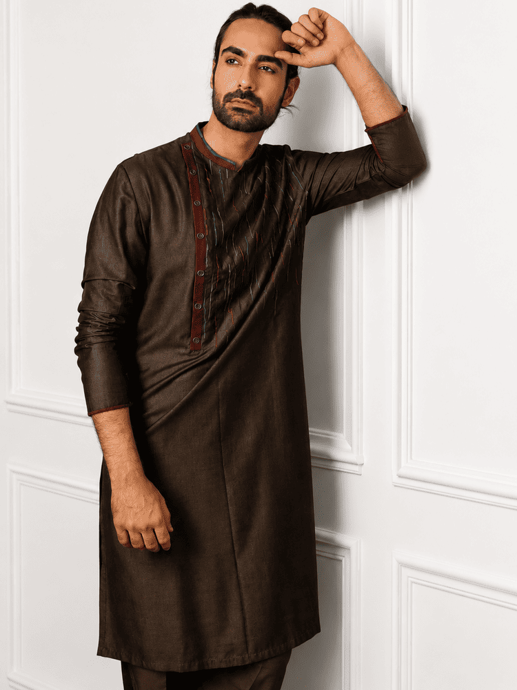 Dark Brown Kurta Set