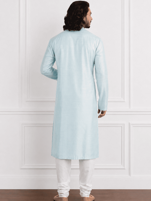 Aqua embroidered Kurta Set