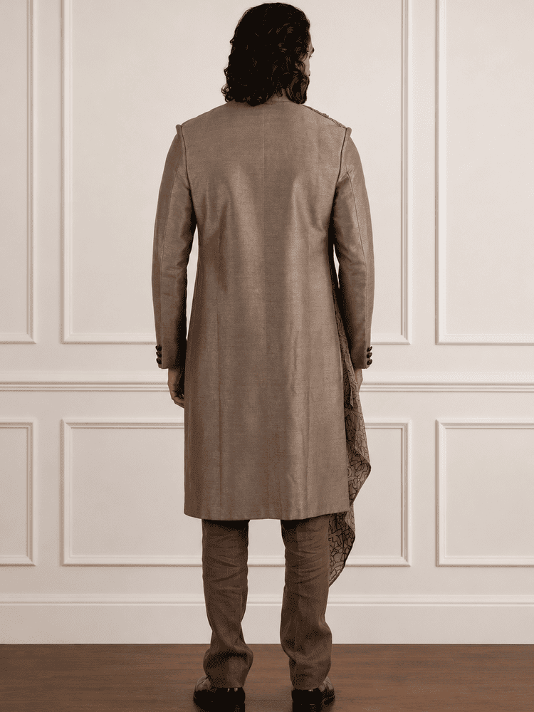 Charcoal Stole Achkan Set