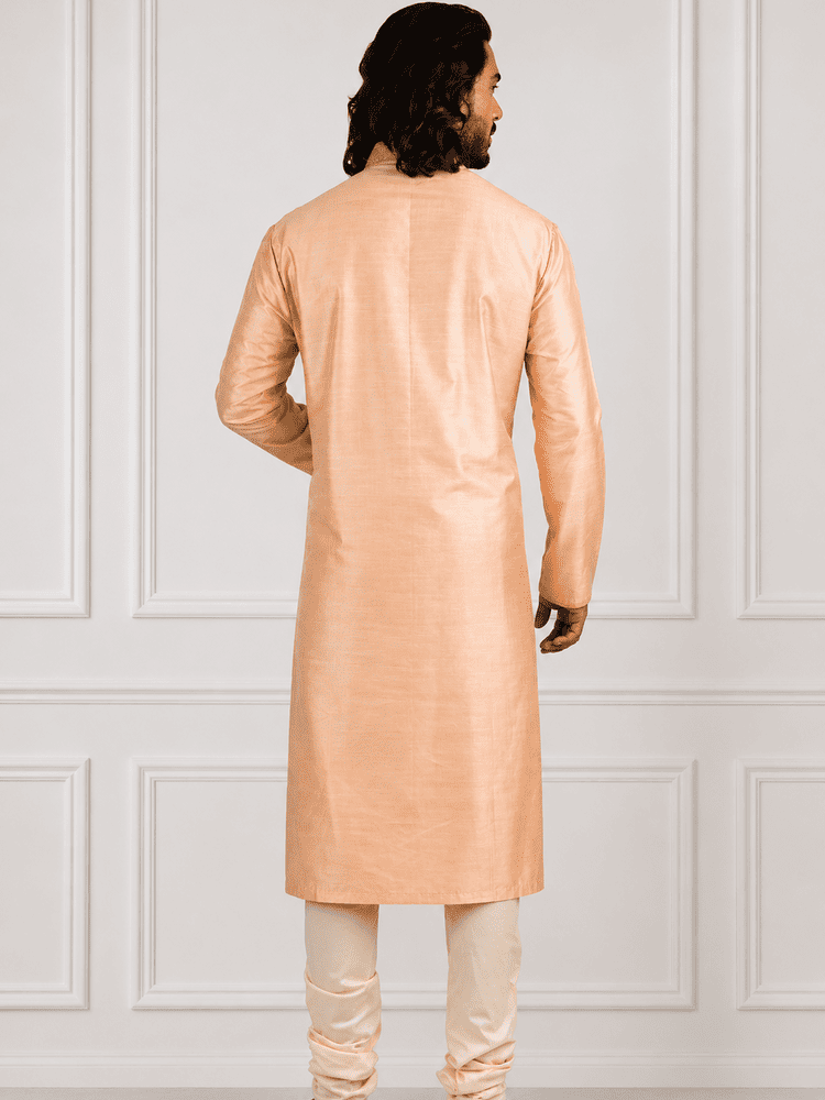 Peach moti work Kurta Set