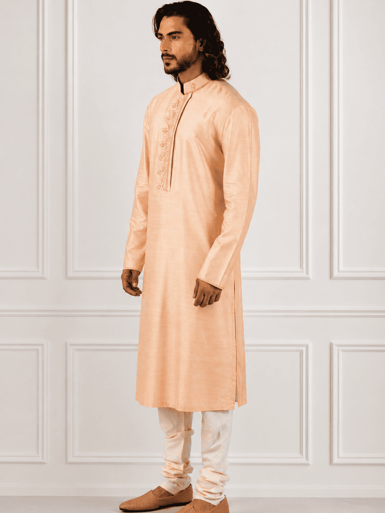 Peach moti work Kurta Set