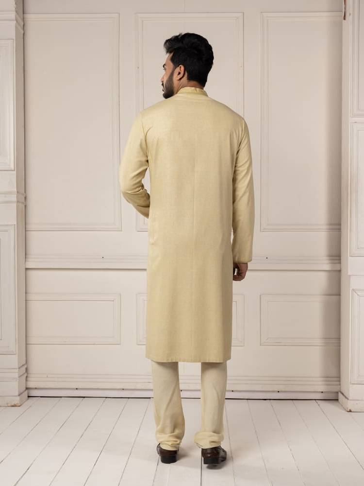 Light Green Leaf Motif Painting Kurta Set