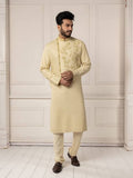 Light Green Leaf Motif Painting Kurta Set