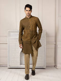 Olive Green Embroidered Short Kurta Set