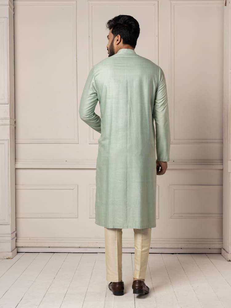 Mint Colour Full Open Kurta Set