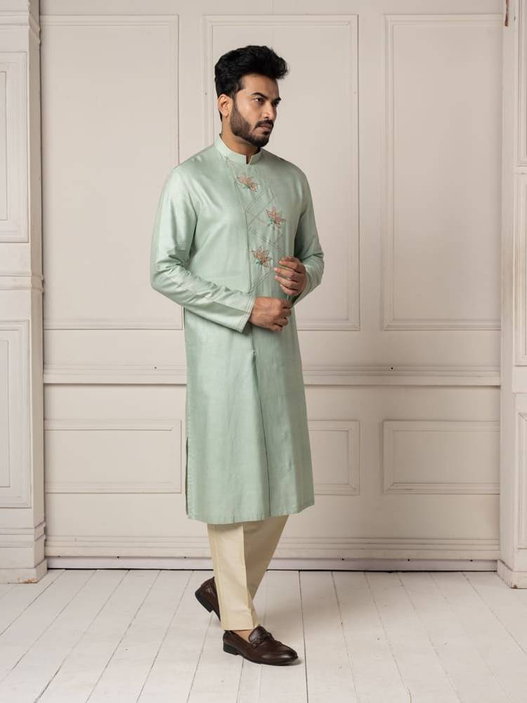 Mint Colour Full Open Kurta Set