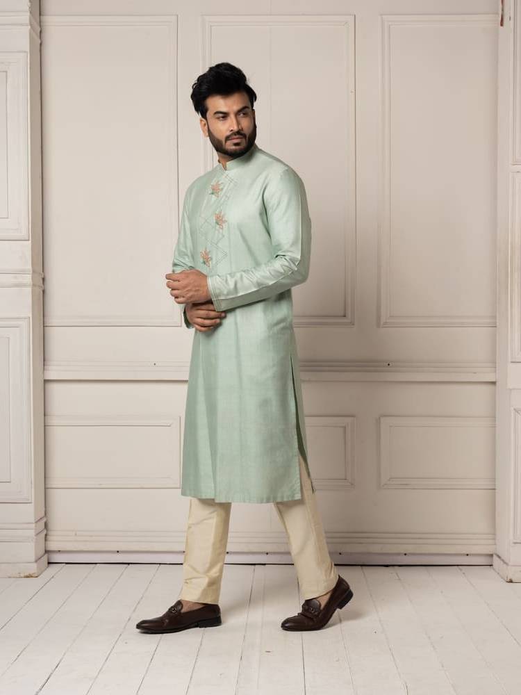 Mint Colour Full Open Kurta Set