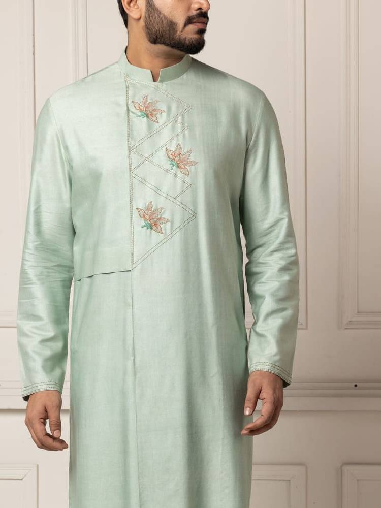 Mint Colour Full Open Kurta Set