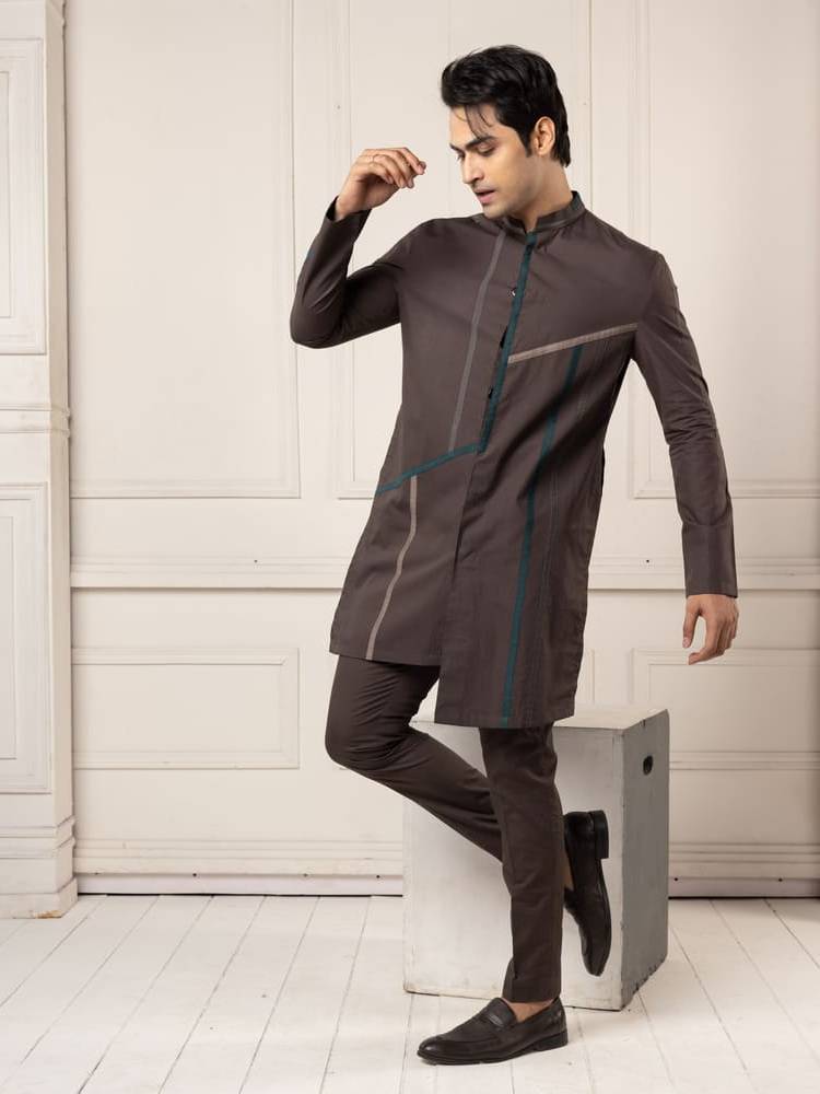 Charcoal Color Charcoal Short Kurta Set