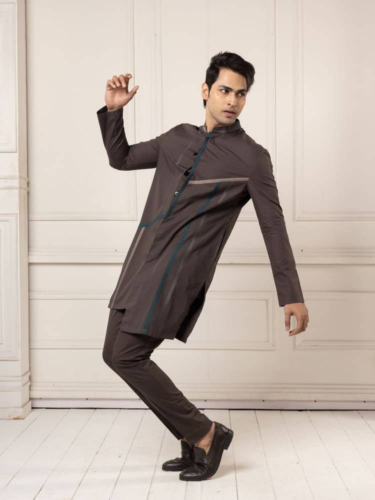 Charcoal Color Charcoal Short Kurta Set