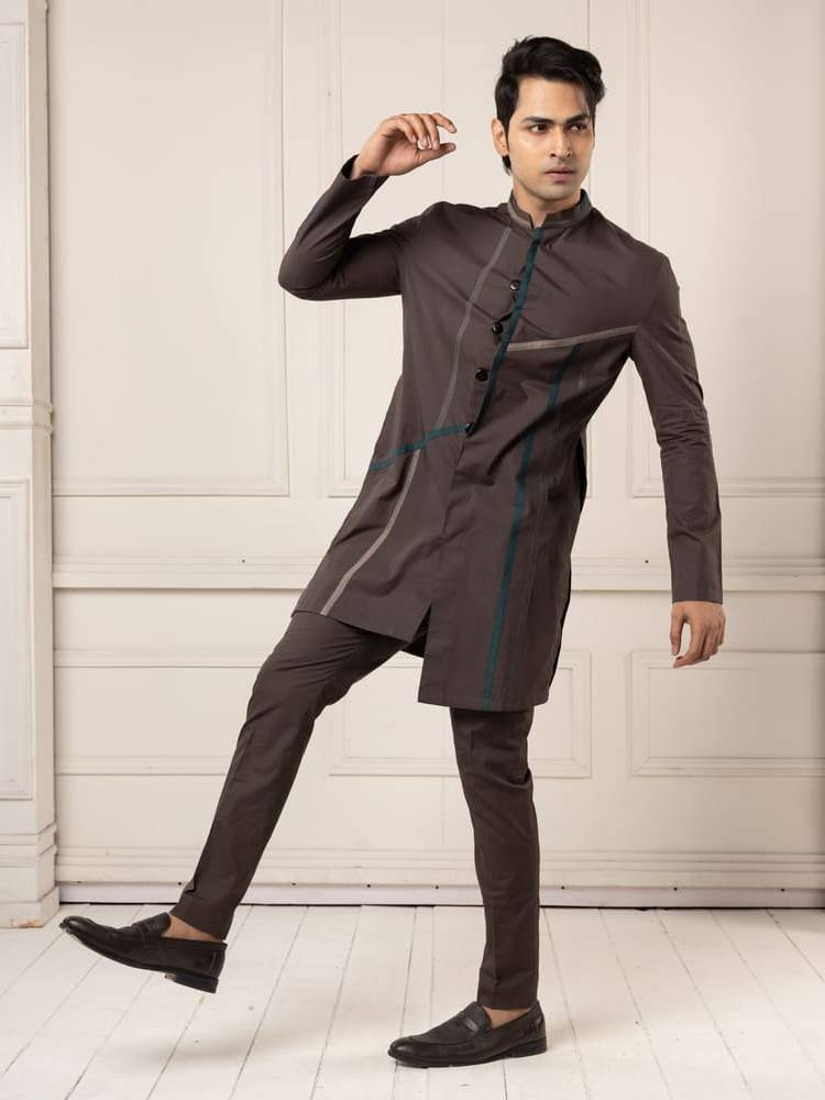 Charcoal Color Charcoal Short Kurta Set