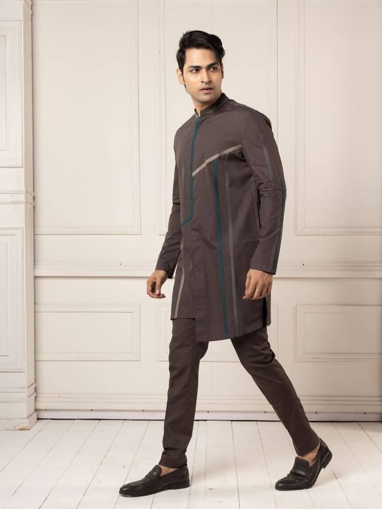 Charcoal Color Charcoal Short Kurta Set