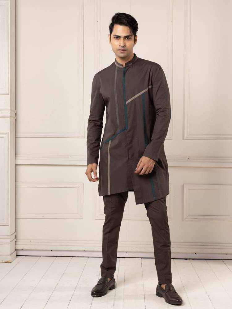 Charcoal Color Charcoal Short Kurta Set