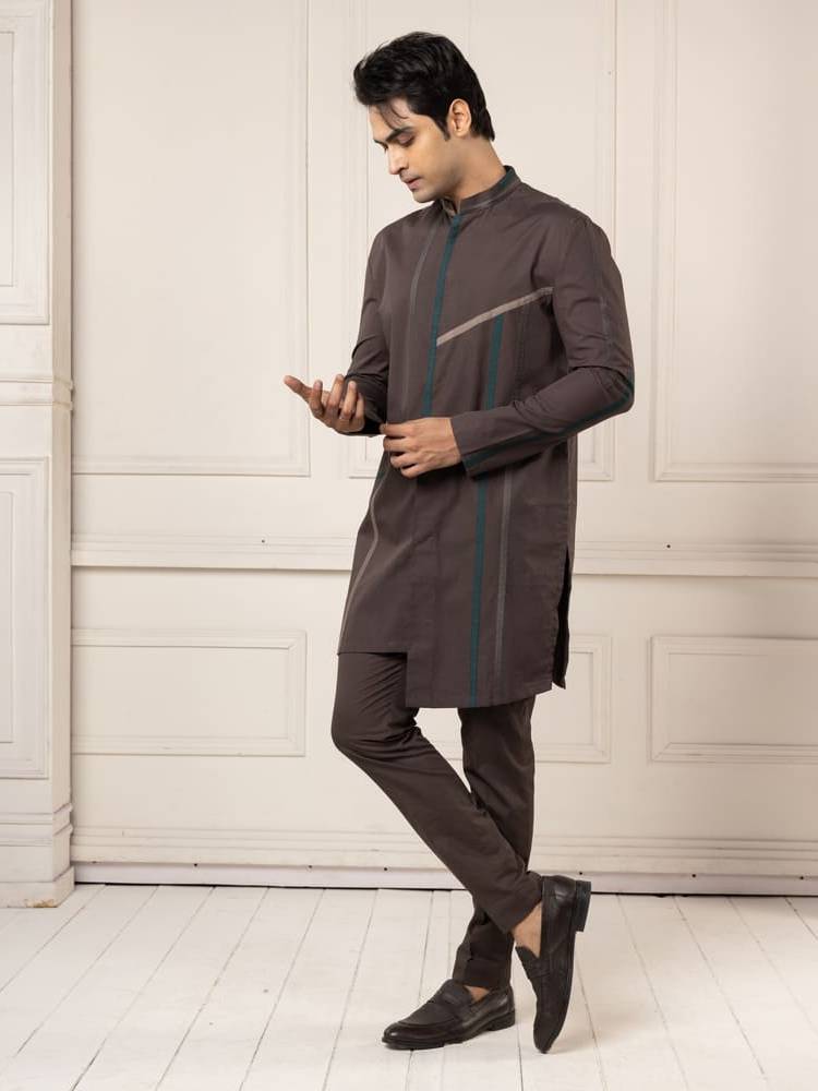 Charcoal Color Charcoal Short Kurta Set