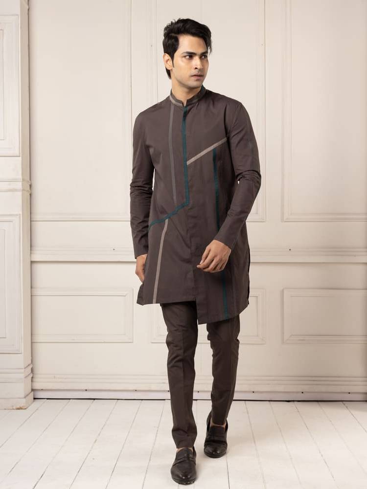 Charcoal Color Charcoal Short Kurta Set
