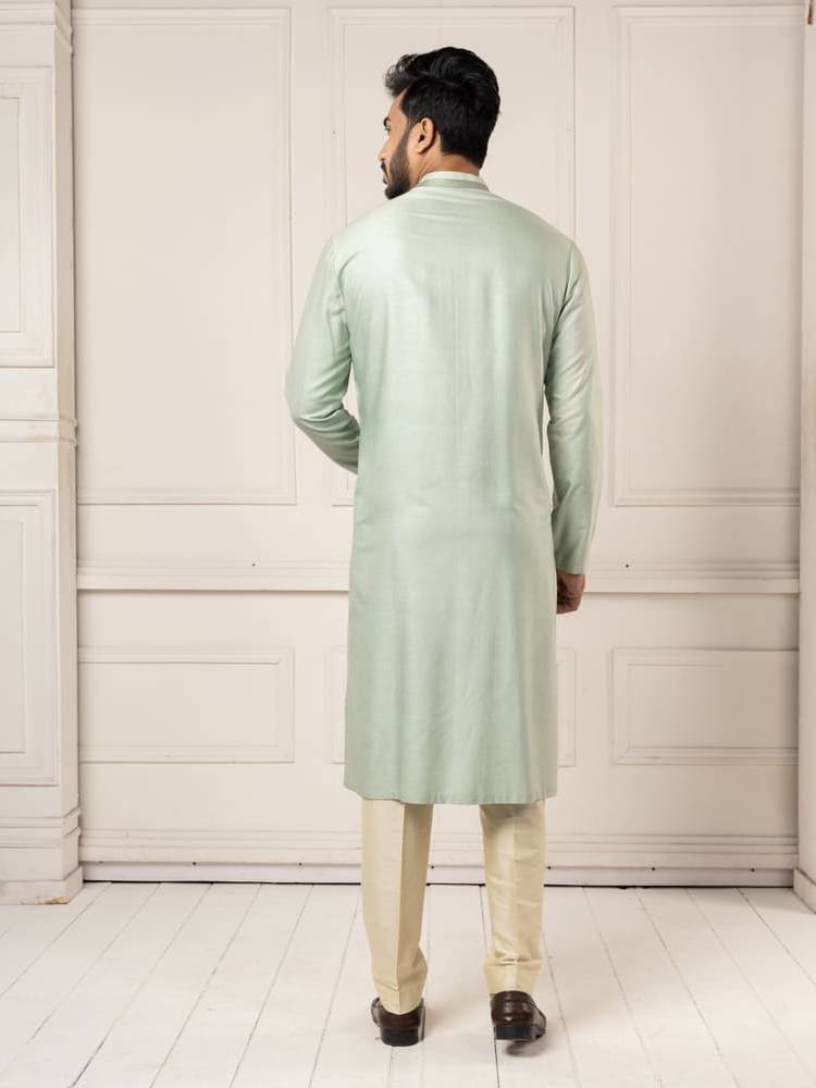 Mint Gota Embroidery Kurta Set