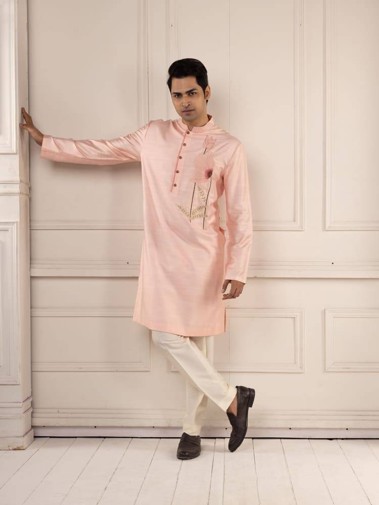 Blush Pink Embroidered Kurta Set