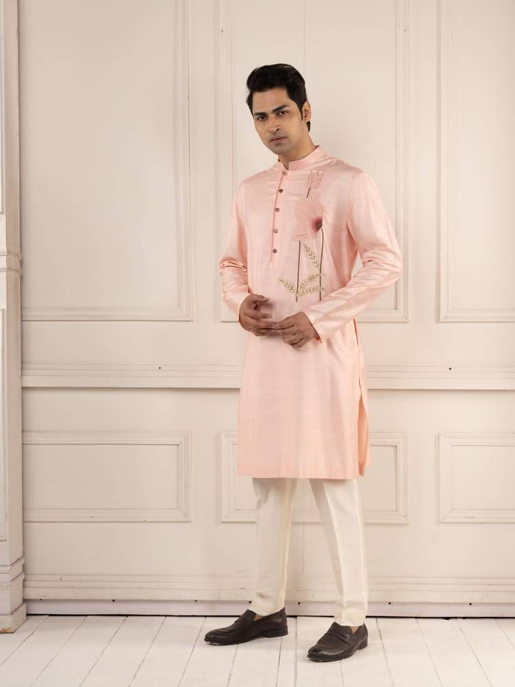 Blush Pink Embroidered Kurta Set