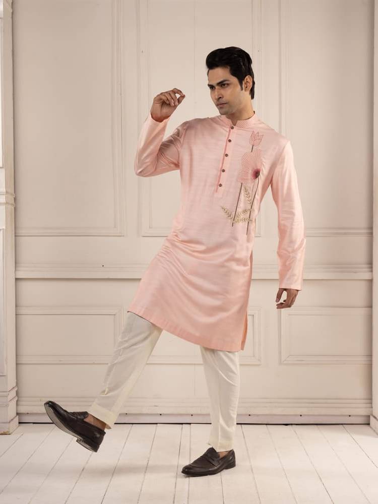 Blush Pink Embroidered Kurta Set