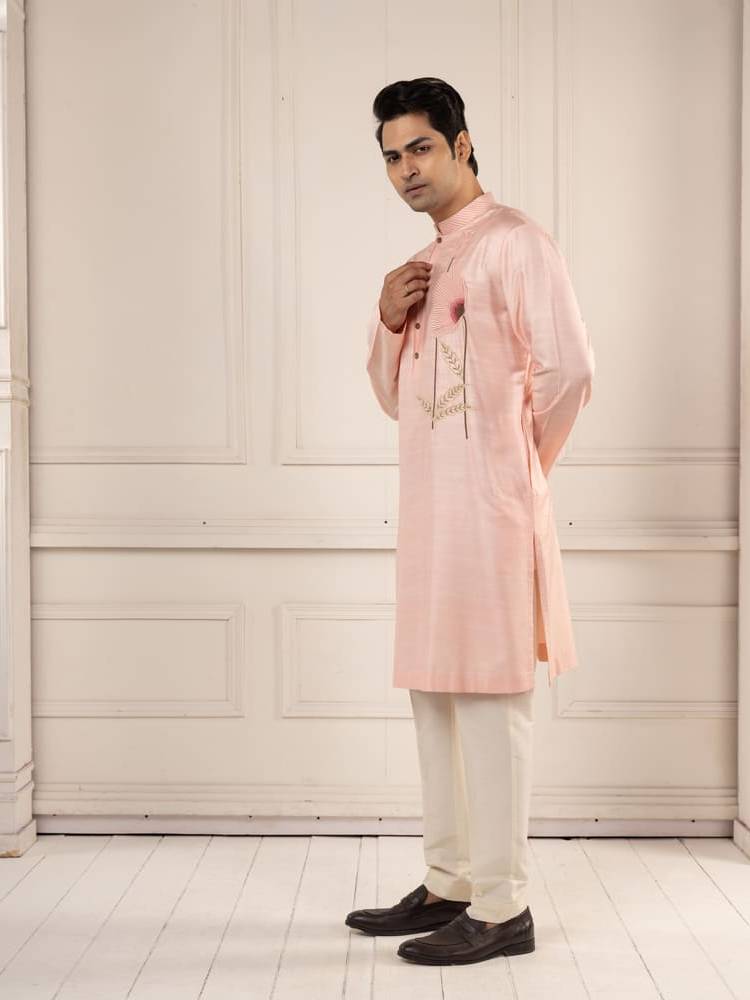 Blush Pink Embroidered Kurta Set