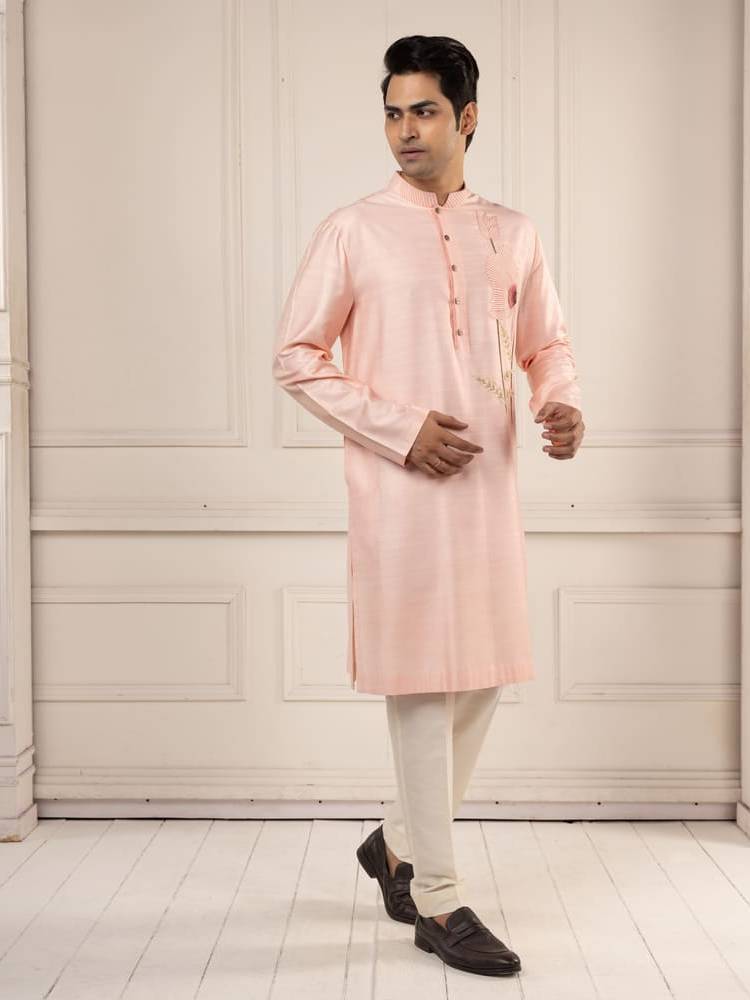 Blush Pink Embroidered Kurta Set