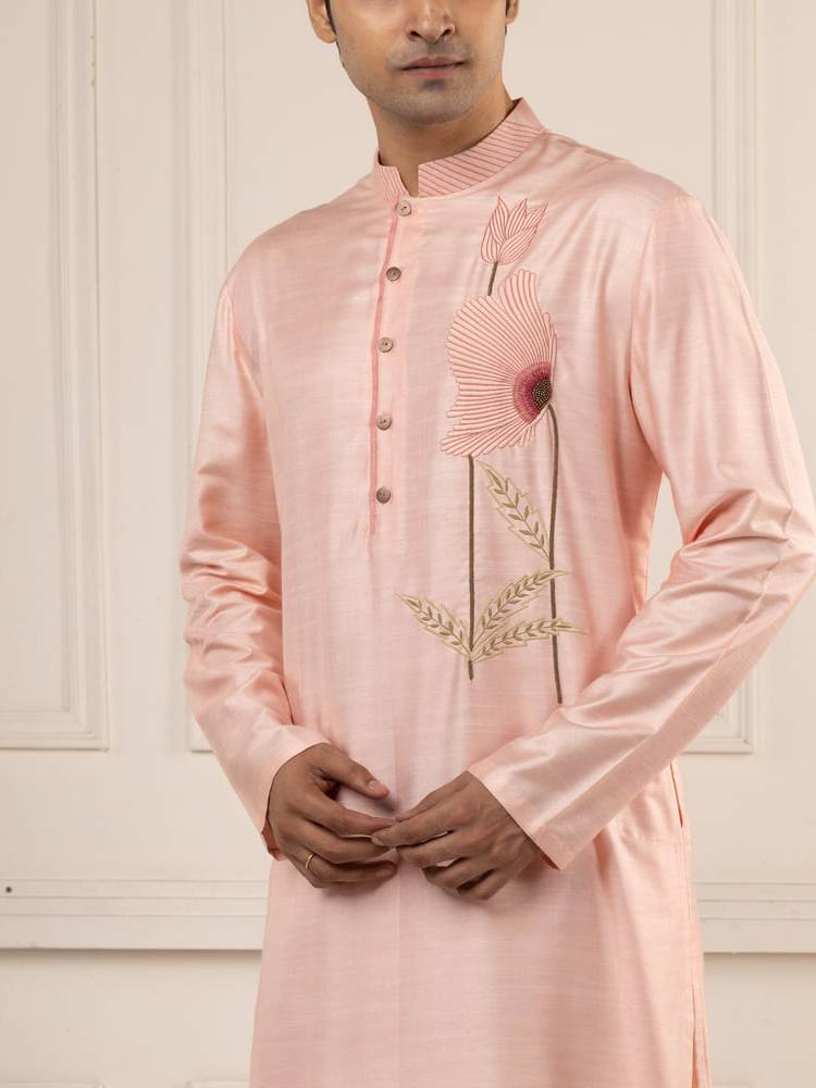 Blush Pink Embroidered Kurta Set