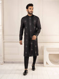 Black Pintucks Kurta Set
