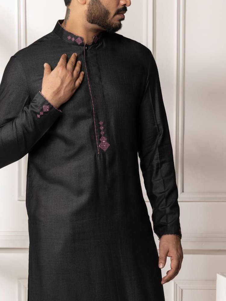 Black Mirror Work Kurta Set