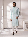 Aqua pintucks and embroidered Kurta Set
