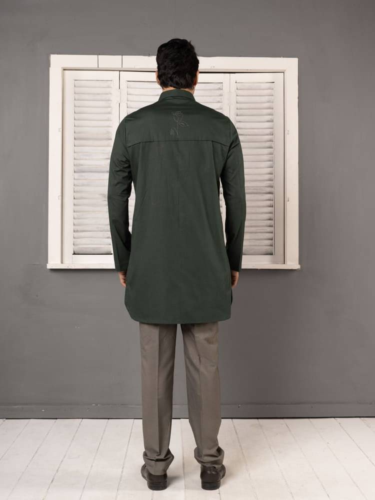 Deep Green Short Kurta Set