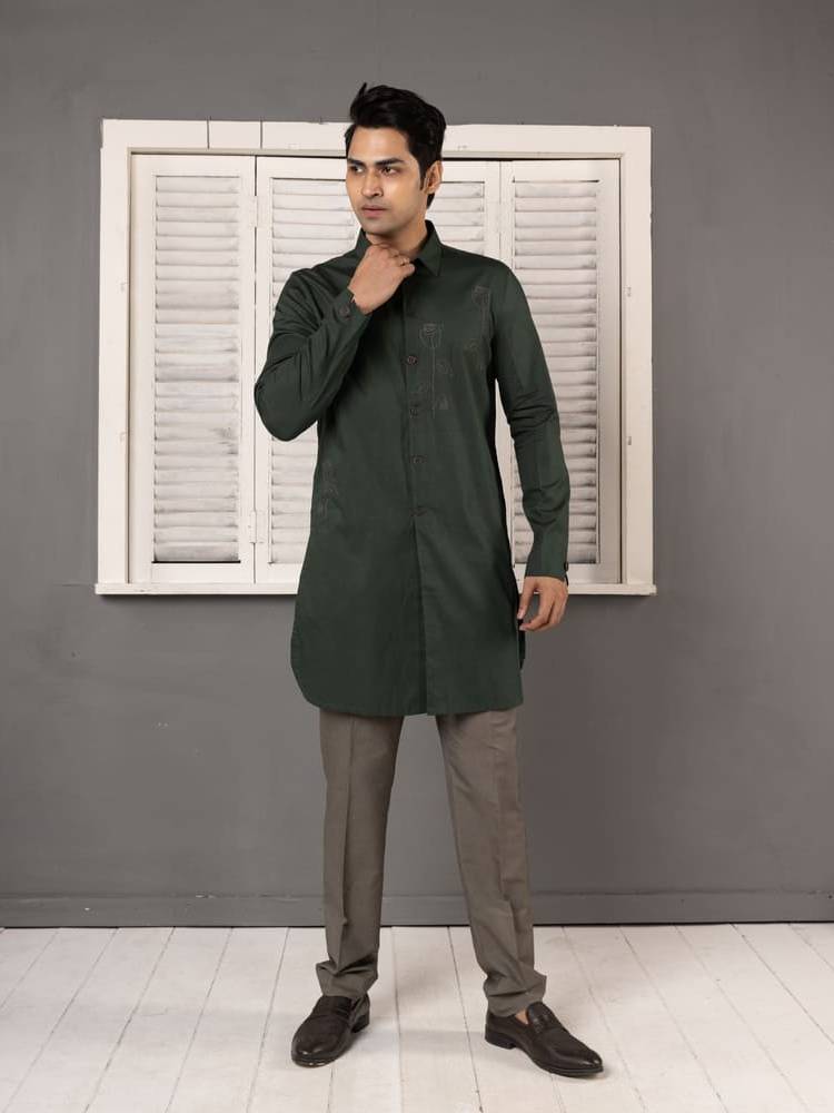 Deep Green Short Kurta Set