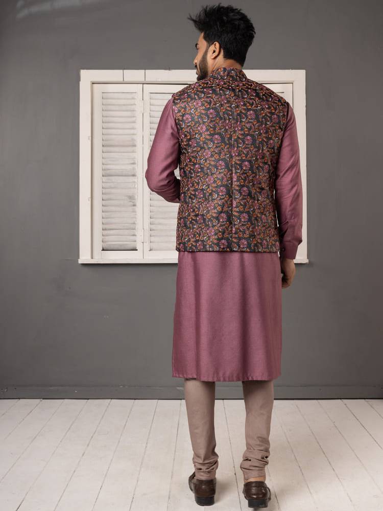 Floral Threadwork Embroidered Jacket Set