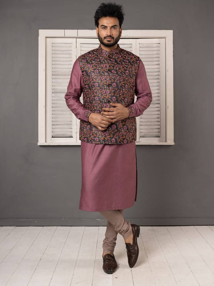 Floral Threadwork Embroidered Jacket Set