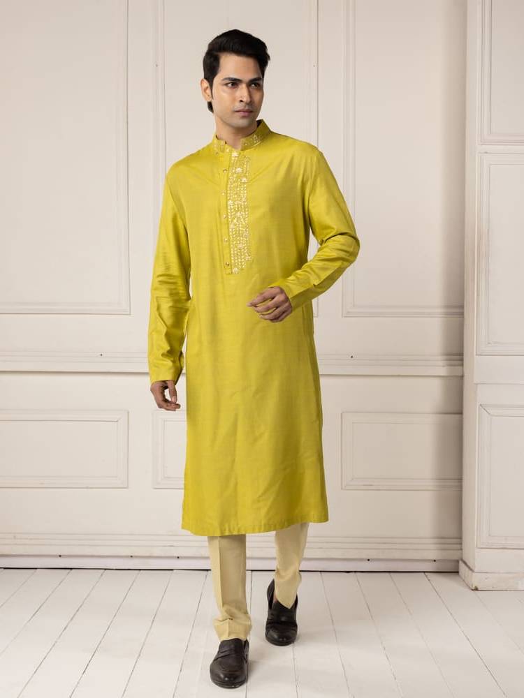 Green Gota Embroidered Kurta Set