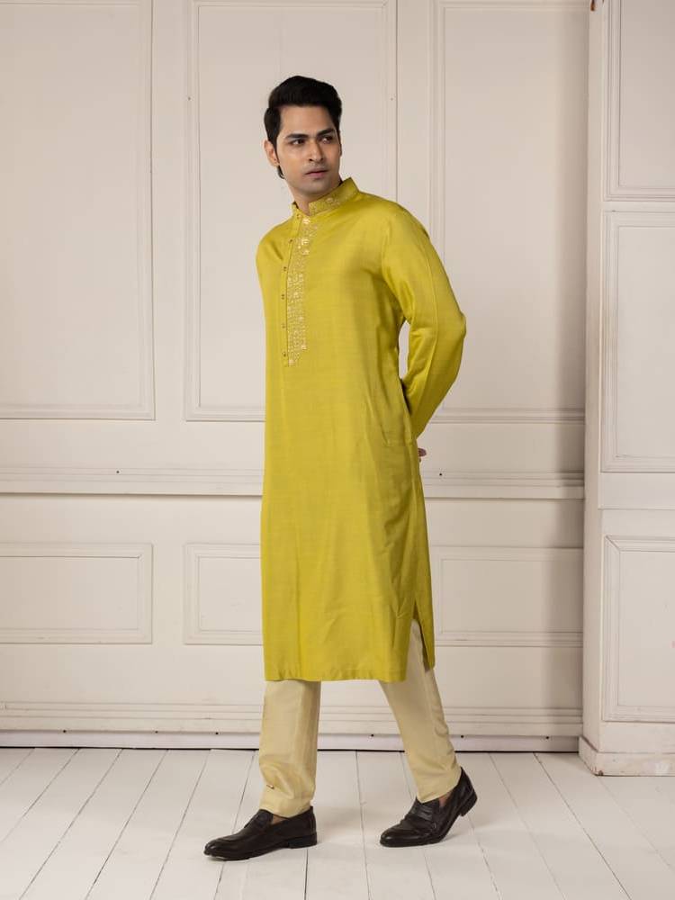 Green Gota Embroidered Kurta Set