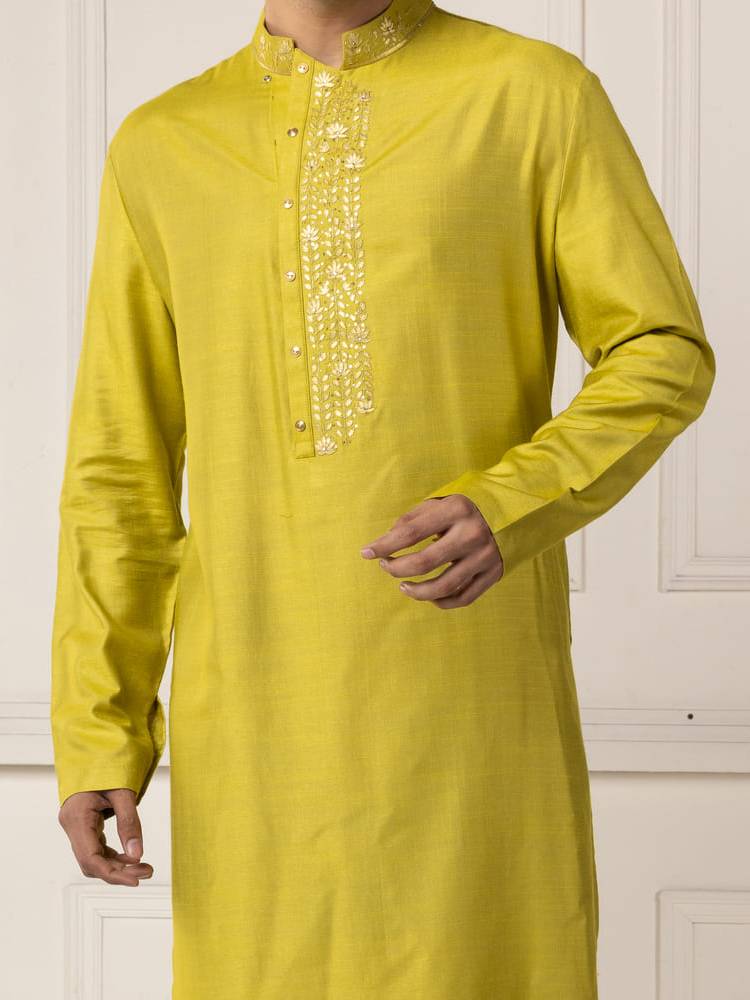 Green Gota Embroidered Kurta Set