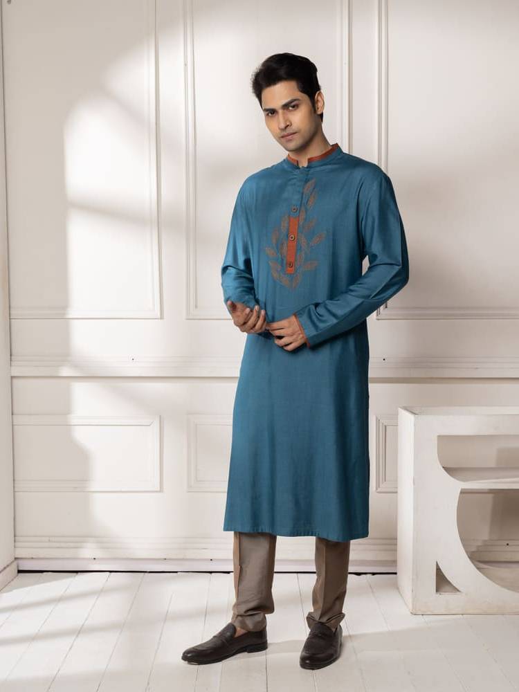 Blue Embroidered Kurta Set
