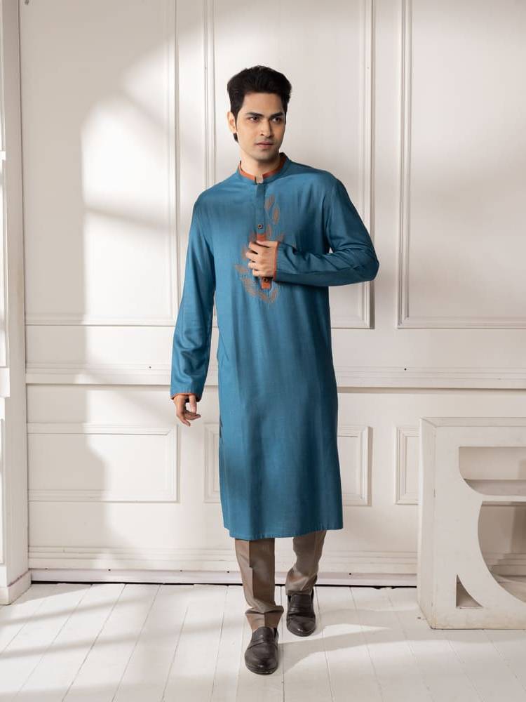 Blue Embroidered Kurta Set