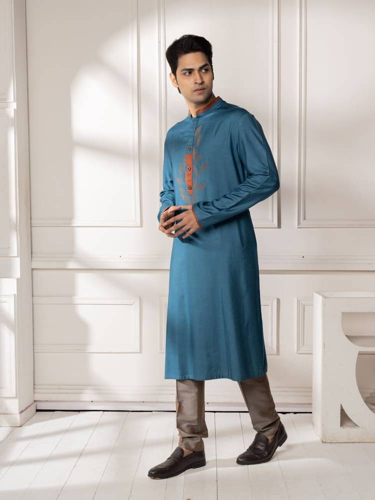 Blue Embroidered Kurta Set