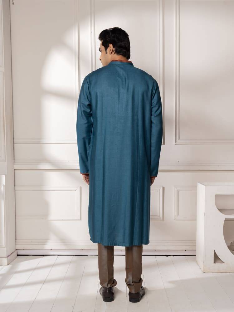 Blue Embroidered Kurta Set