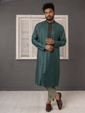 Teal hand Embroidered Kurta Set