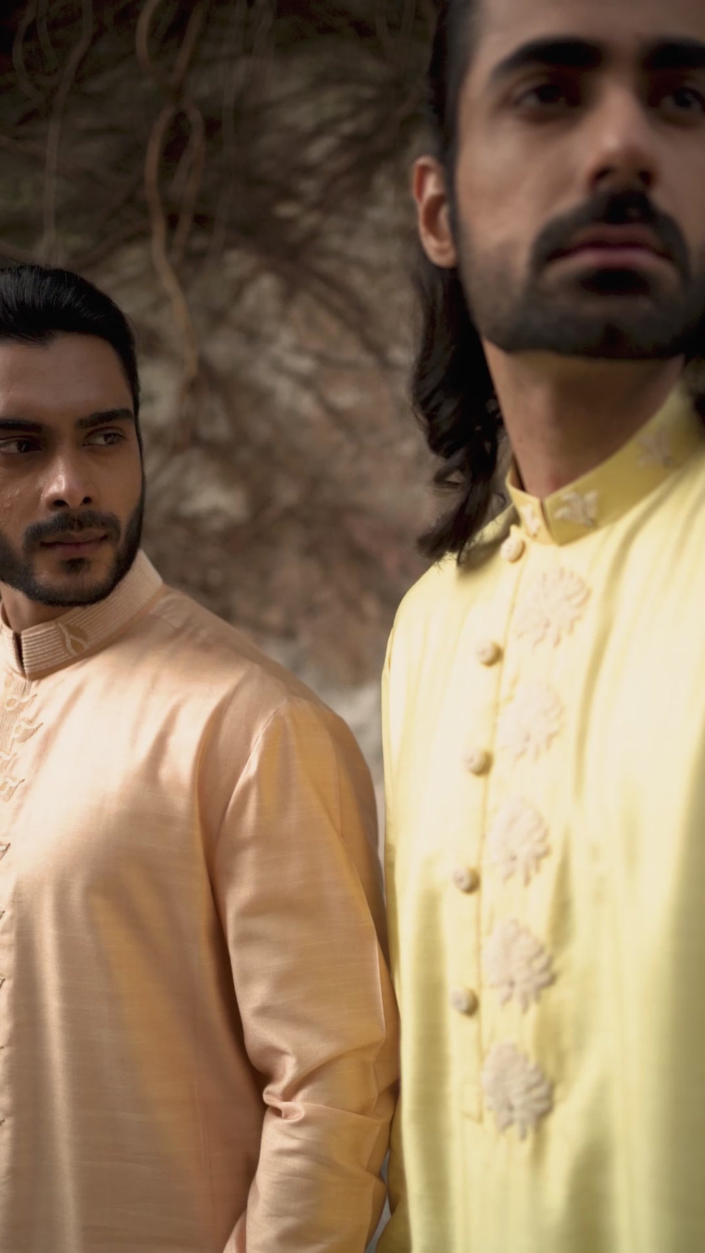 Yellow Moti Work Kurta Set